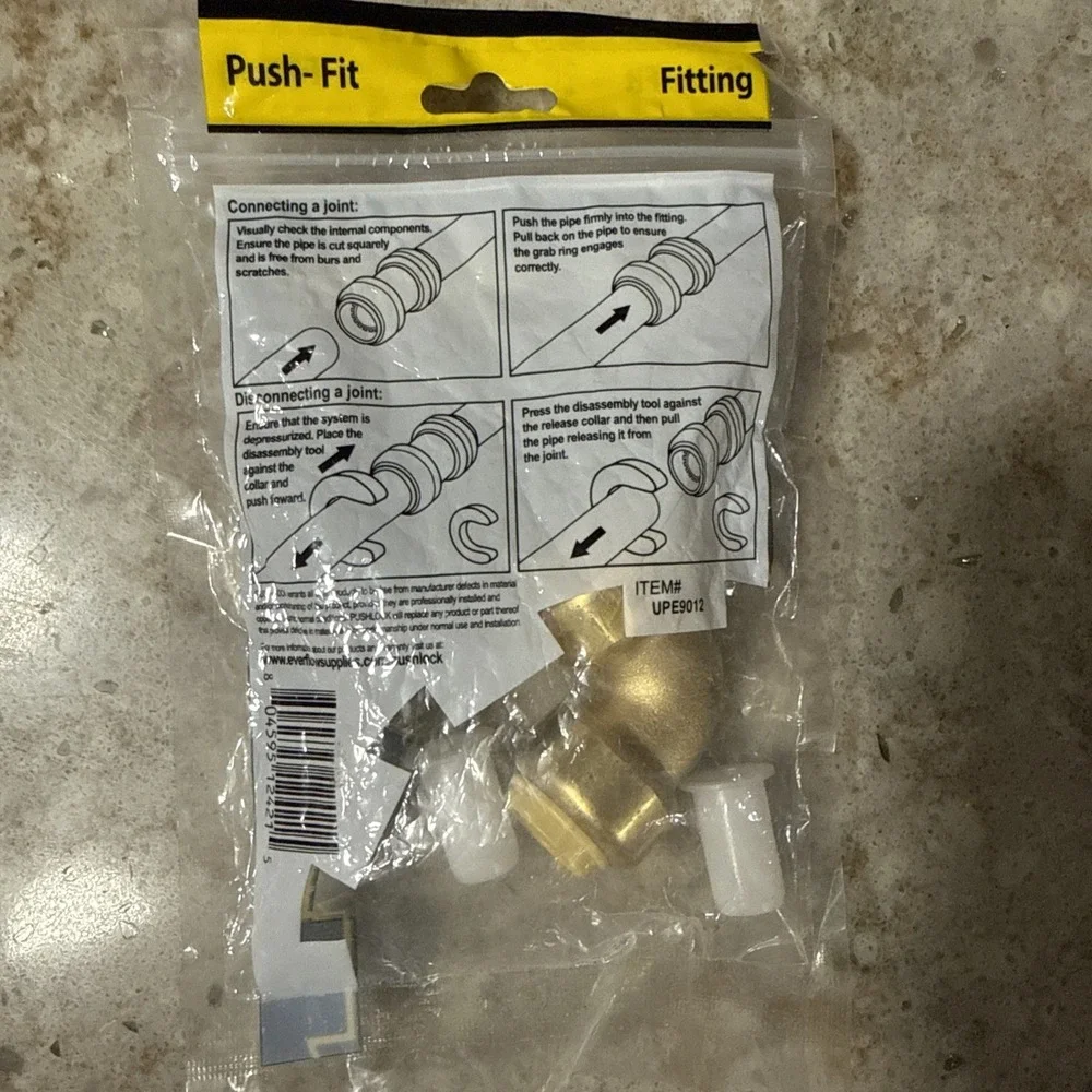 push&lock 1/2 90degree elbow pvc cpvc copper lead‎ free